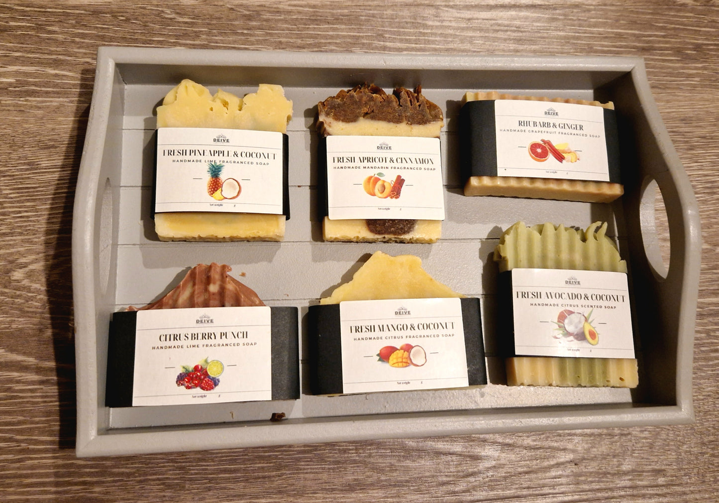 Deive Handmade Natural Artisan Fruit Soap bars fresh fruits vegan, eco friendly