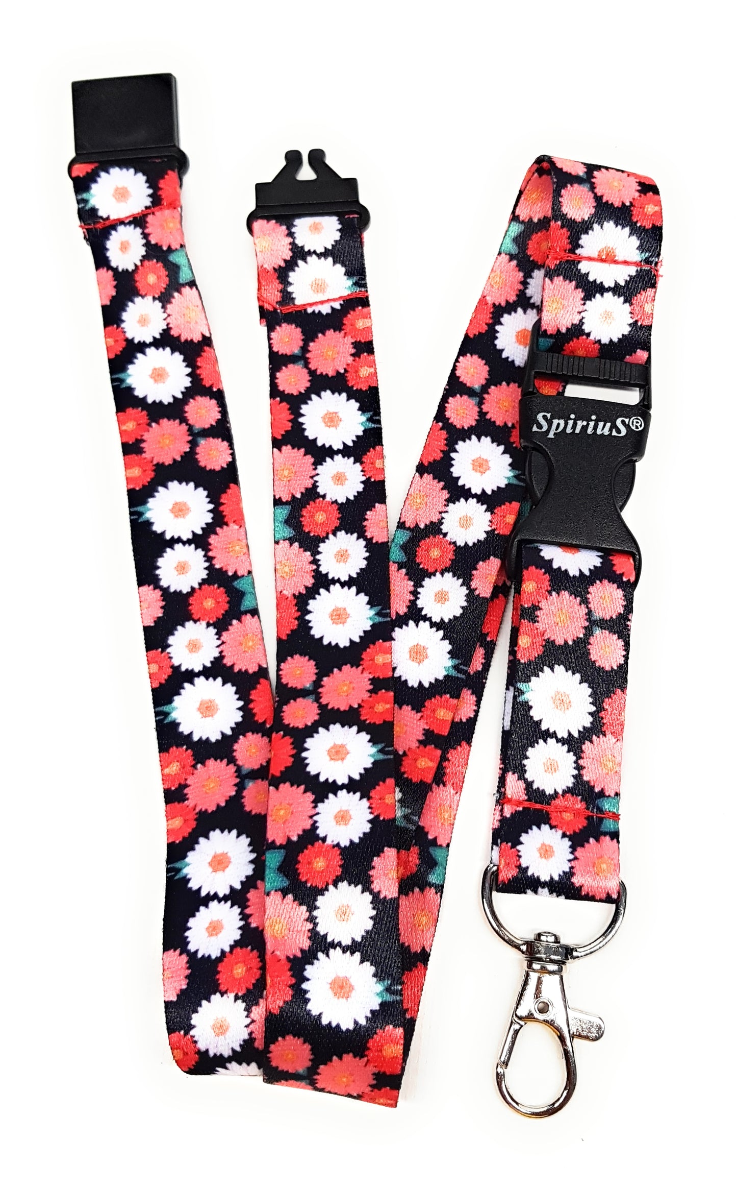 1 x SpiriuS Multi Daisies breakaway Lanyard neck strap + Double side badge holder