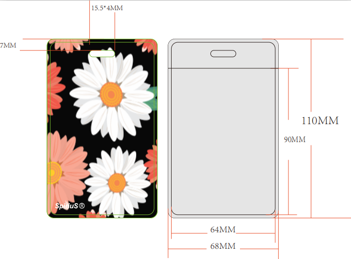 1 x SpiriuS Multi daisies breakaway Lanyard neck strap + unique id badge holder