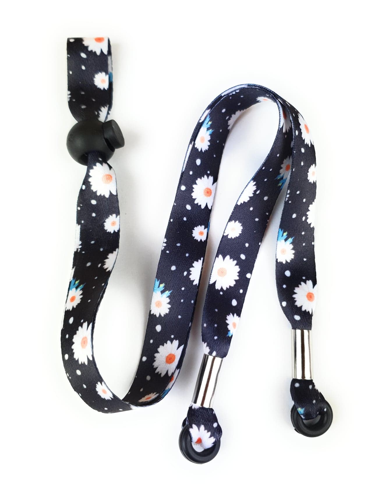 1 x SpiriuS Glasses holder strap Lanyard Daisies in Black