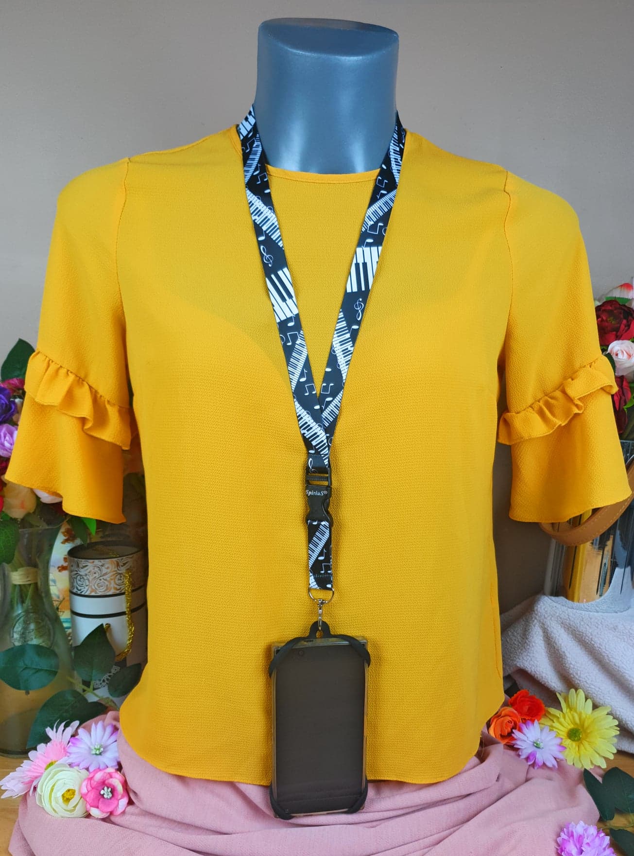 SpiriuS Phone Neck Lanyard Strap with sticky Universal Patch For any mobile phone, card holder music keyboard