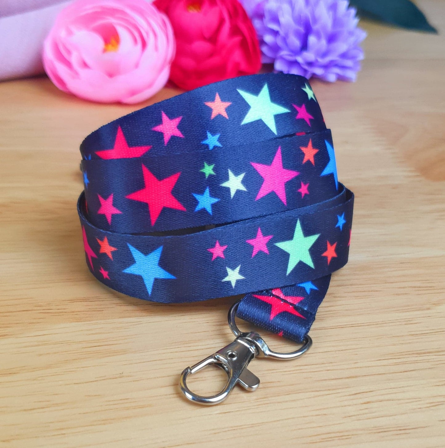 1 x SpiriuS RAINBOW STARS breakaway Lanyard neck strap + unique id badge holder