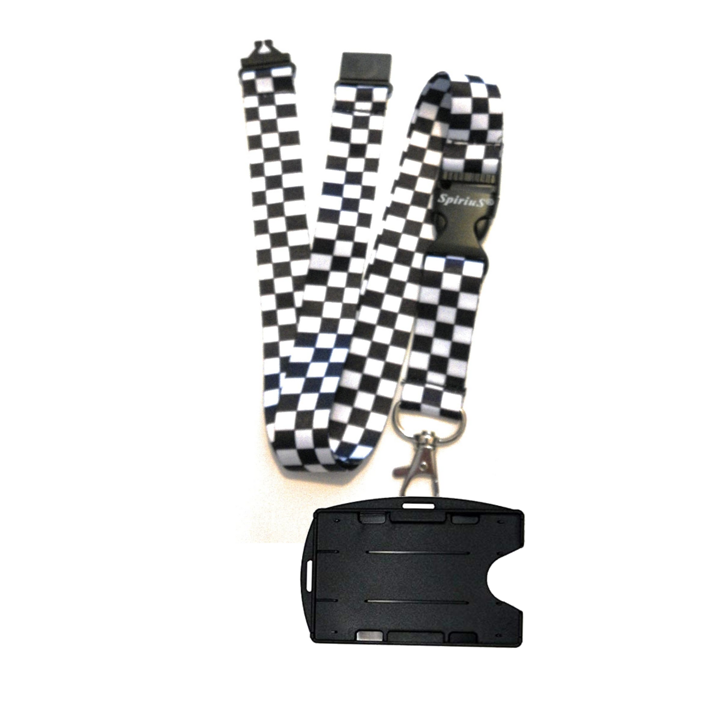 1 x SpiriuS Checker Plaid breakaway Lanyard neck strap + Double side badge holder