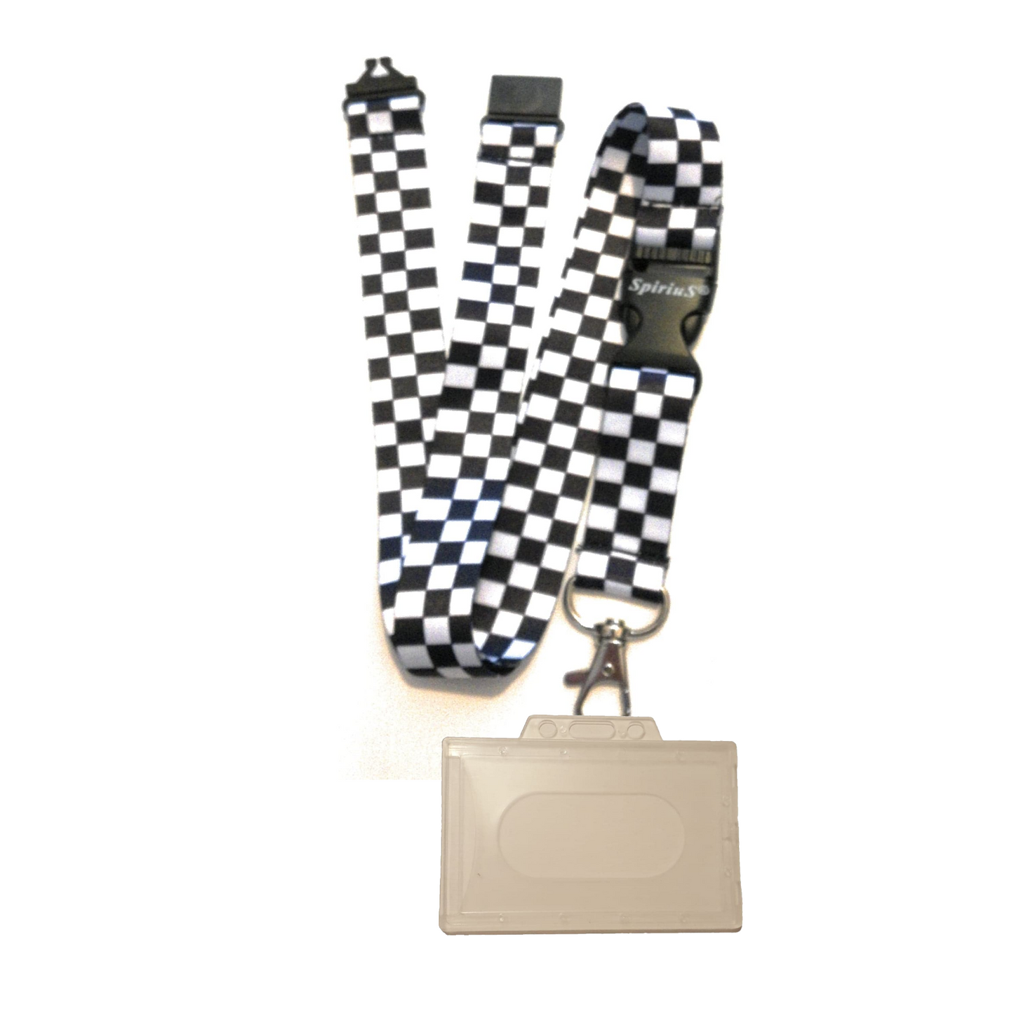 1 x SpiriuS Checker Plaid breakaway Lanyard neck strap + Clear plasic badge
