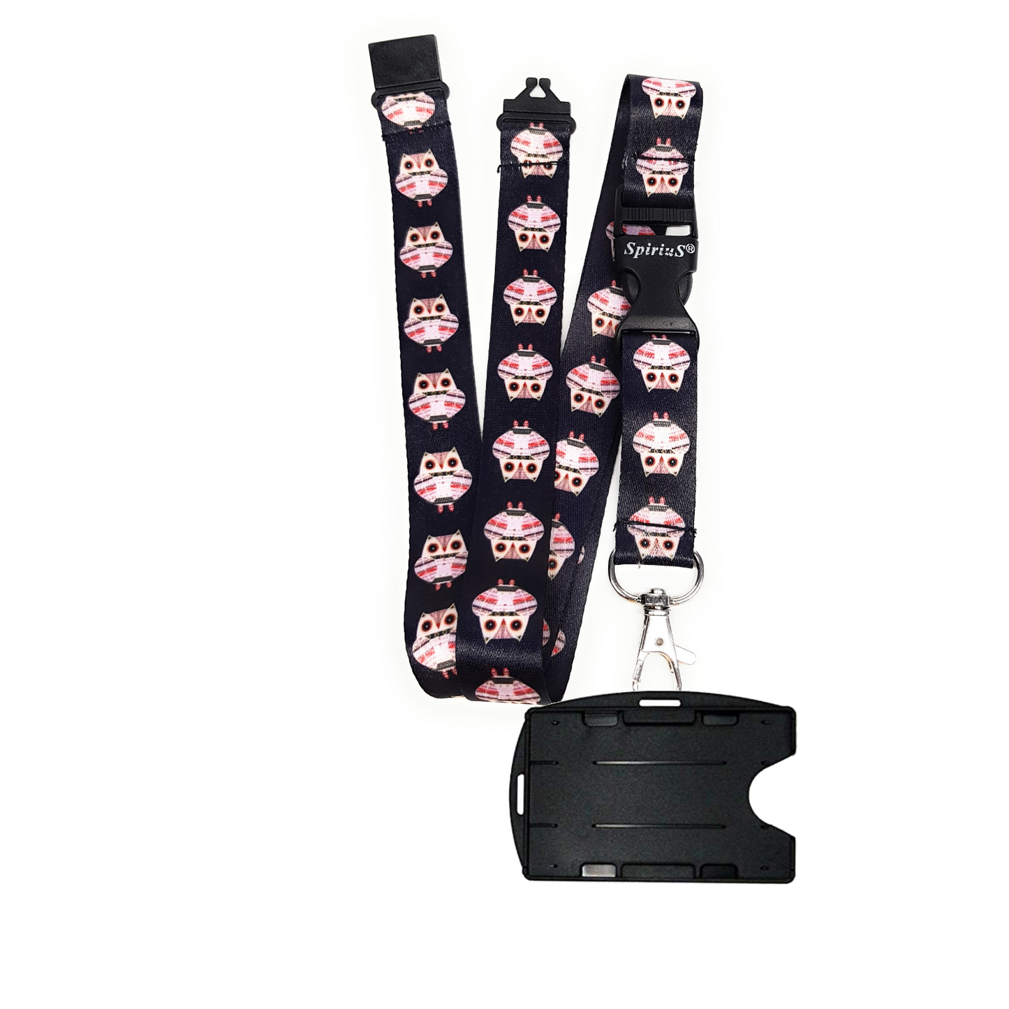 1 x SpiriuS Owl breakaway Lanyard neck strap + Double side badge holder