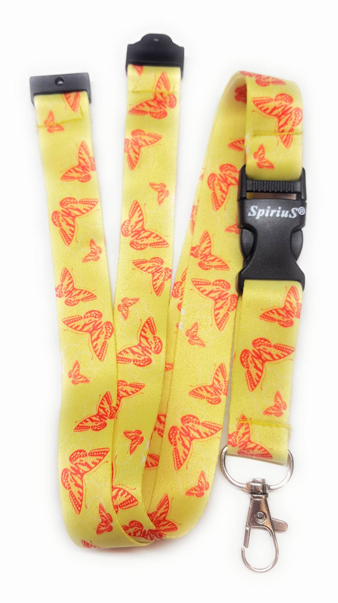 1 x SpiriuS Yellow Butterfly breakaway Lanyard neck strap for id badge holder