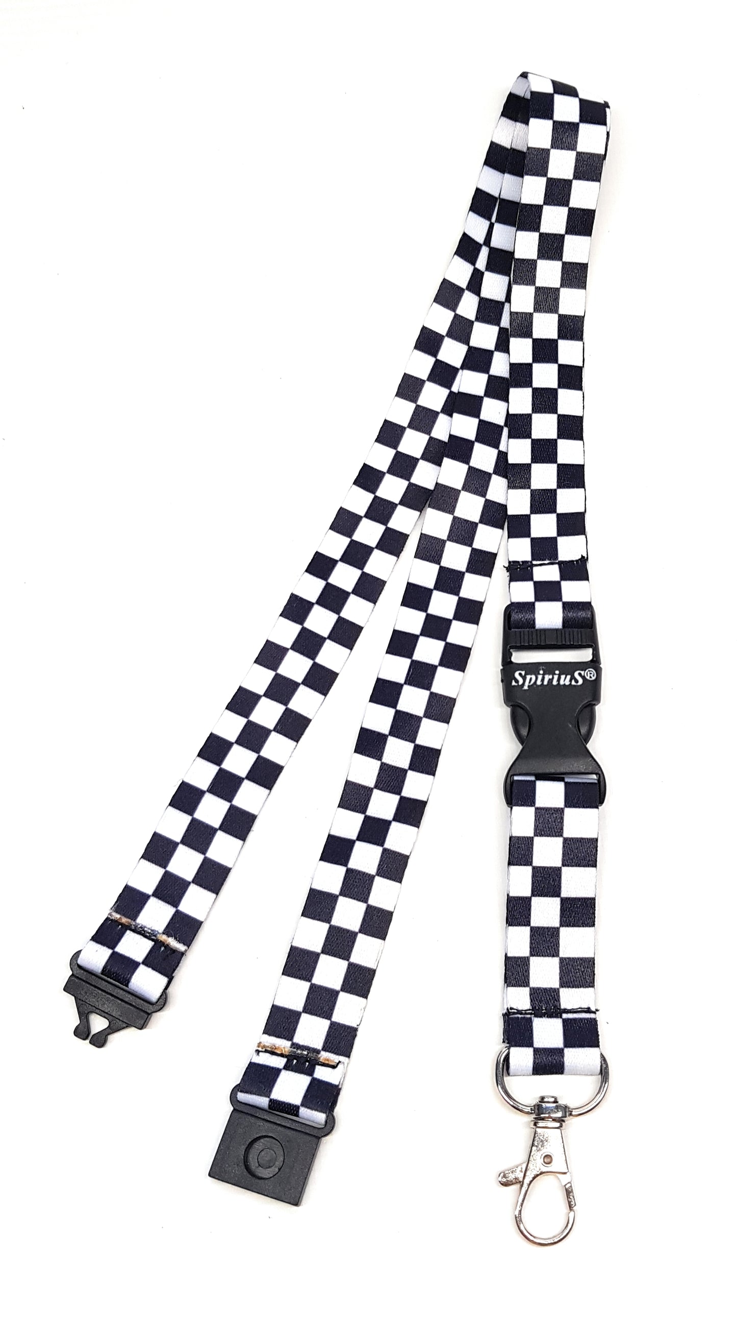 1 x SpiriuS Checker Plaid breakaway Lanyard neck strap + Clear plasic badge