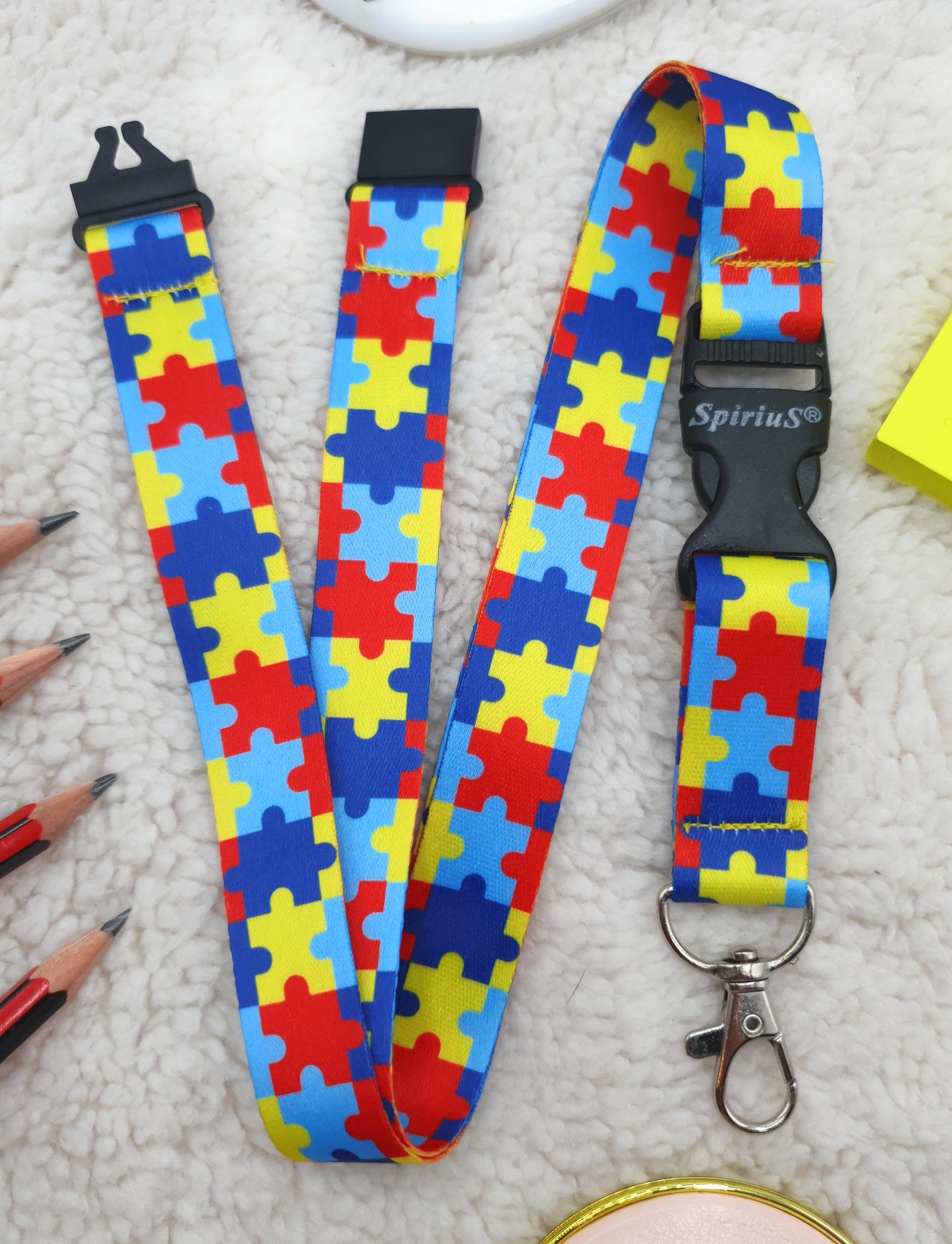 1 x MULTI PUZZLE breakaway Lanyard neck strap for id badge holder