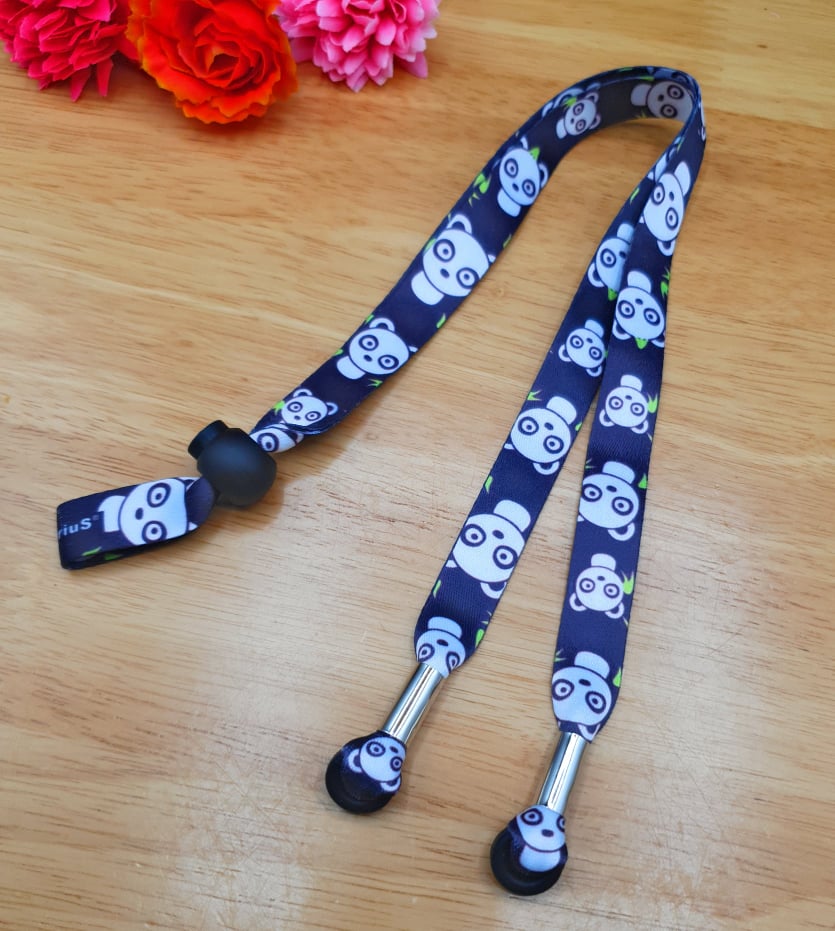 SpiriuS Glasses holder strap Lanyard Pandas in black