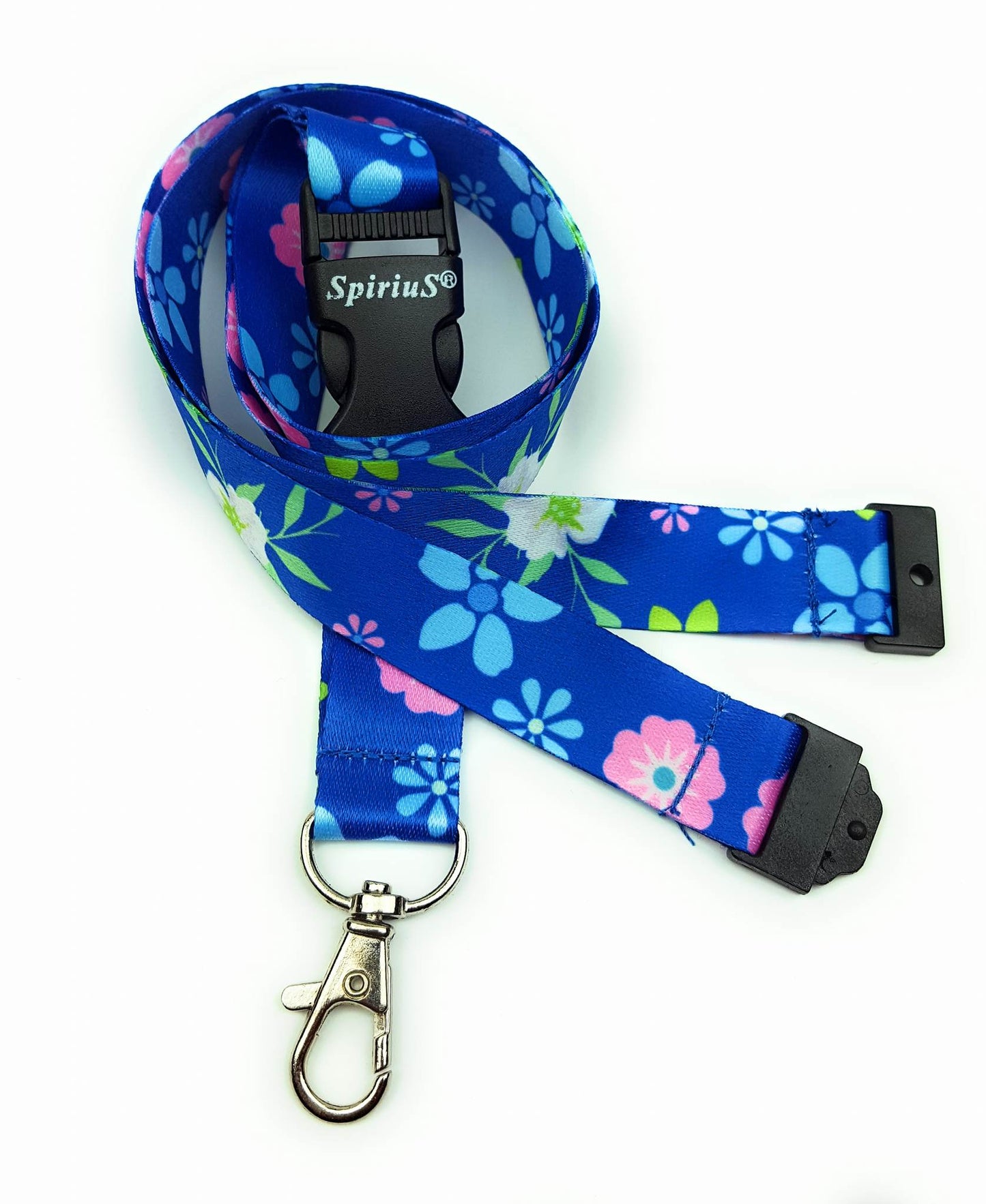 1 x SpiriuS PINK FLOWERS breakaway Lanyard neck strap for id badge holder