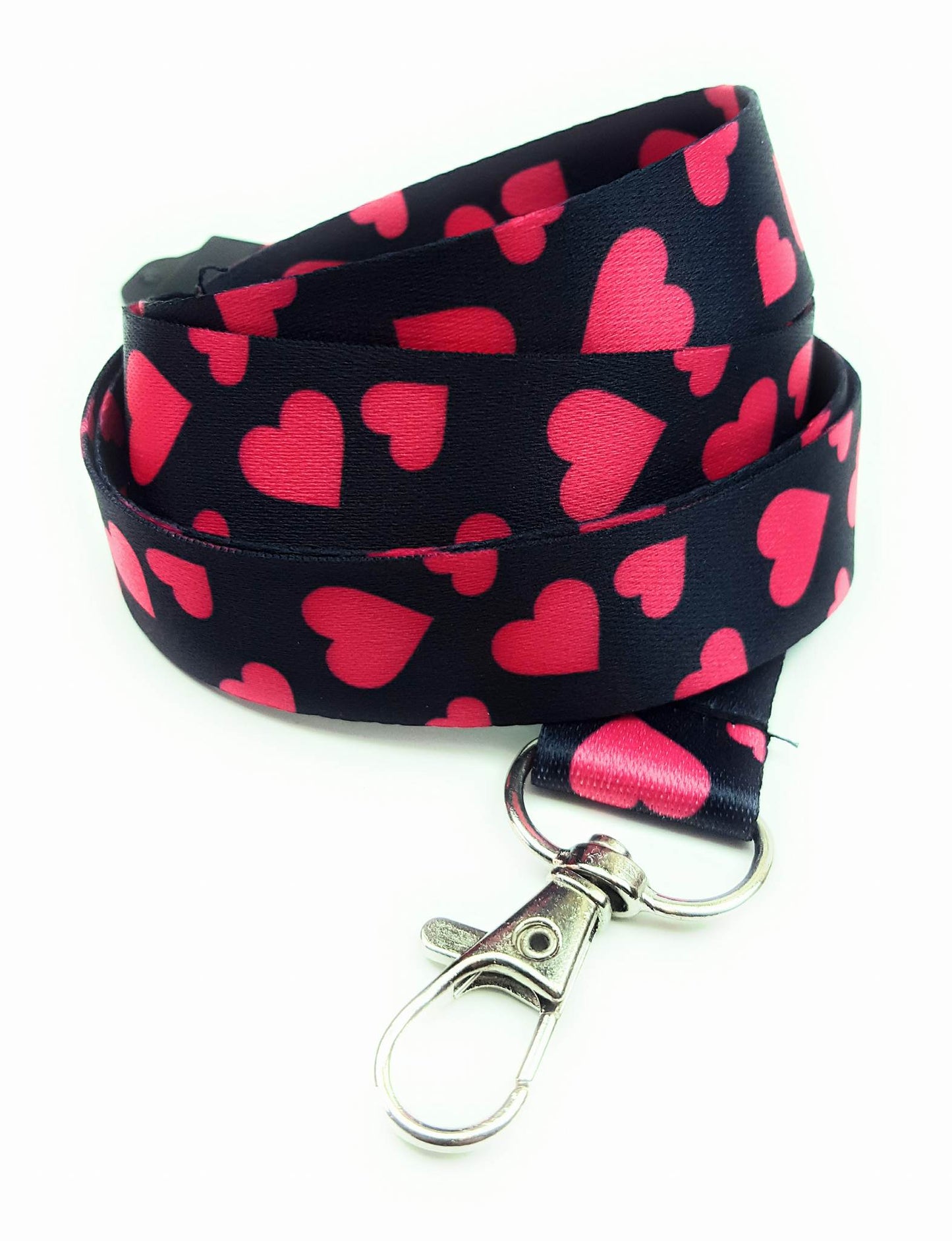1 x SpiriuS PINK HEARTS breakaway Lanyard neck strap for id badge holder