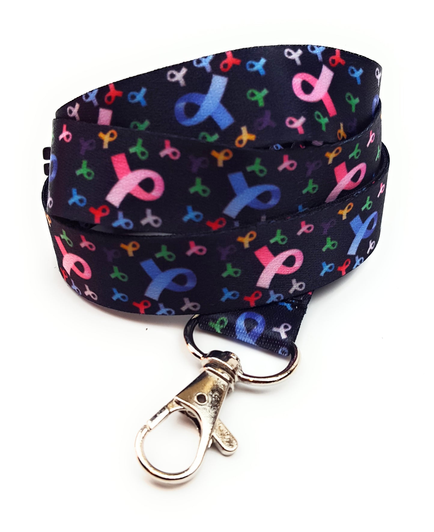 1 x SpiriuS CANCER LOGO RAINBOW breakaway Lanyard neck strap for id badge holder
