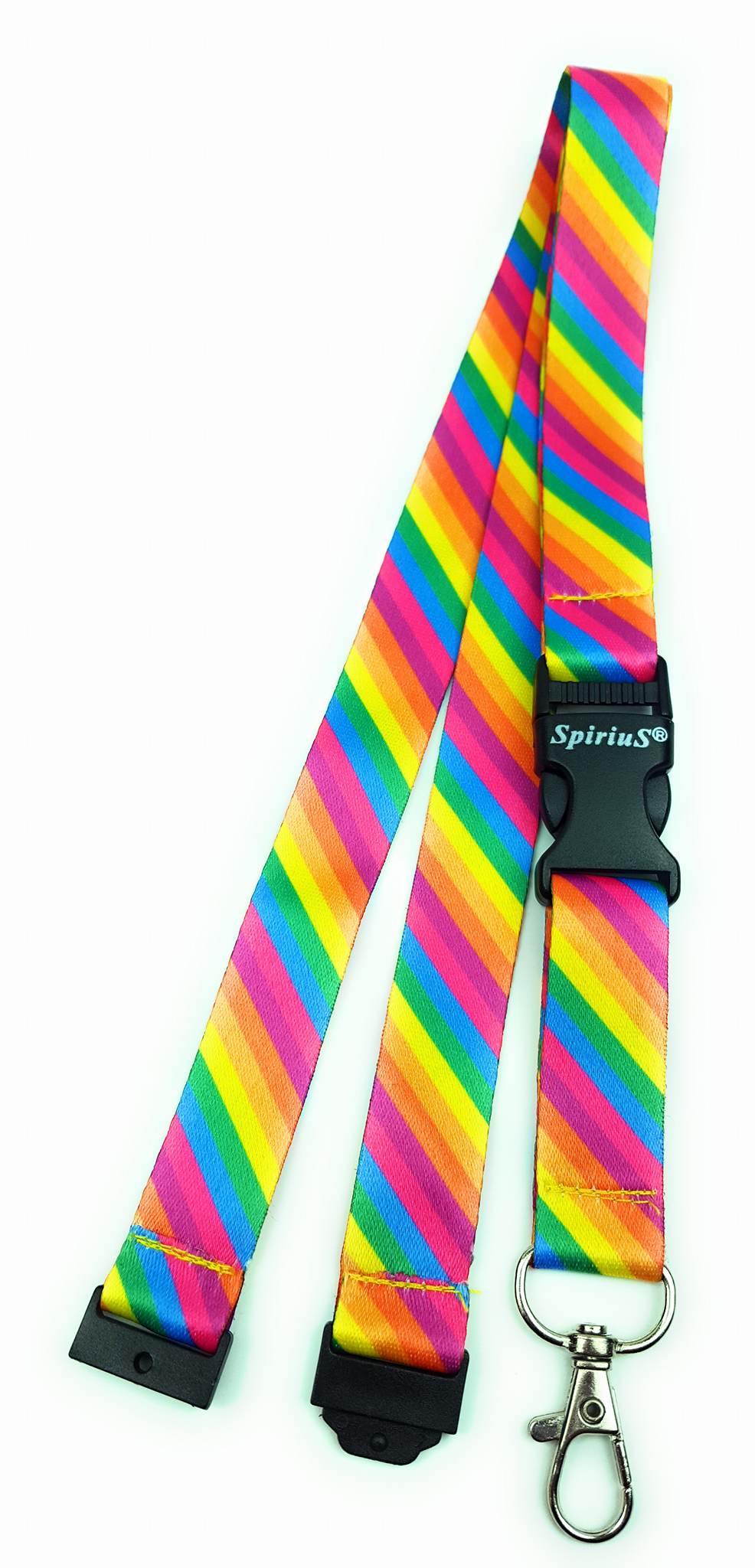 SpiriuS RAINBOW STRIPES breakaway Lanyard neck strap for keys id badge holder key fob USB