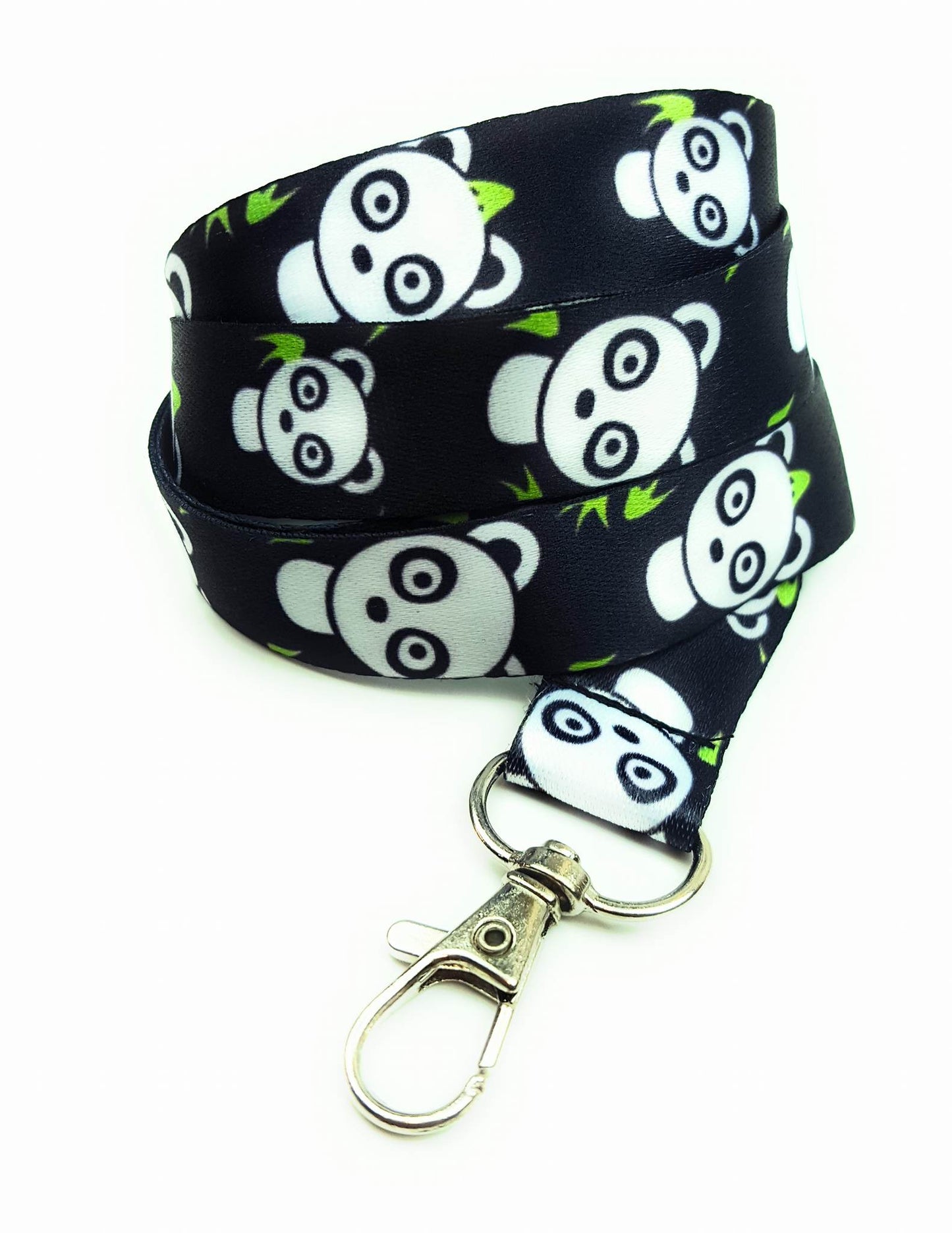 1 x SpiriuS Panda in black breakaway Lanyard neck strap for id badge holder