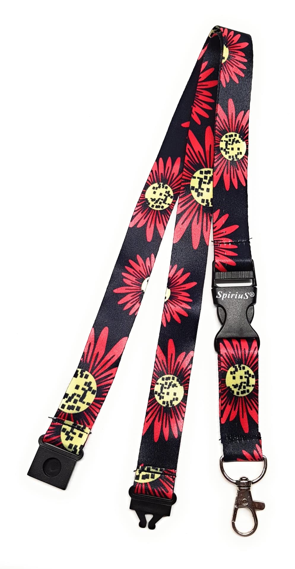 1 x SpiriuS Big flowers breakaway Lanyard neck strap for id badge holder