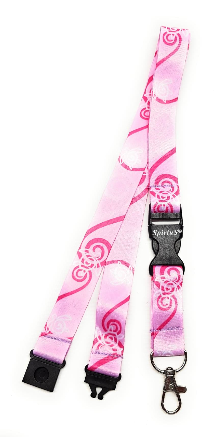 1 x SpiriuS Turtle pink breakaway Lanyard neck strap for id badge holder