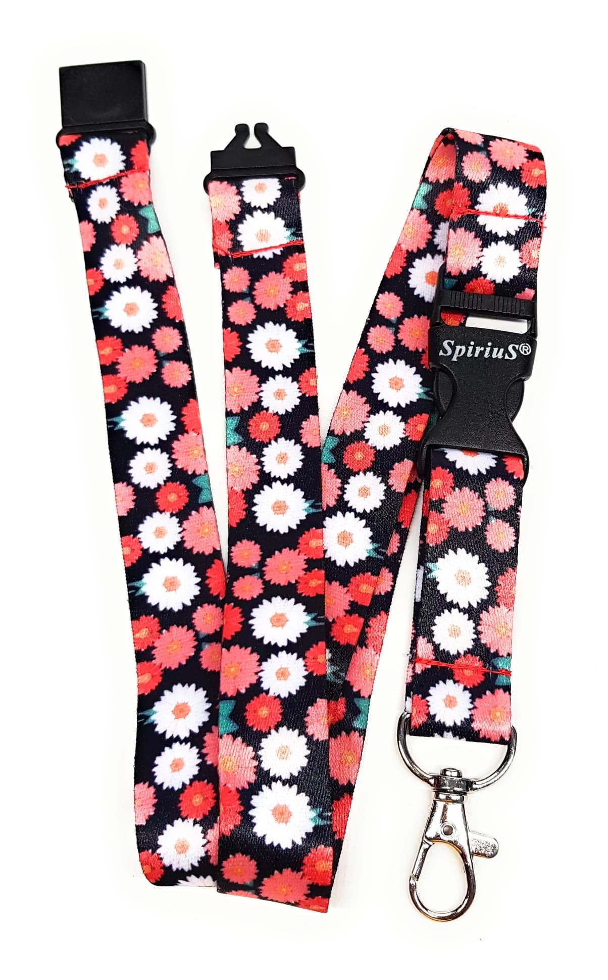 1 x SpiriuS Multi daisies breakaway Lanyard neck strap for id badge holder