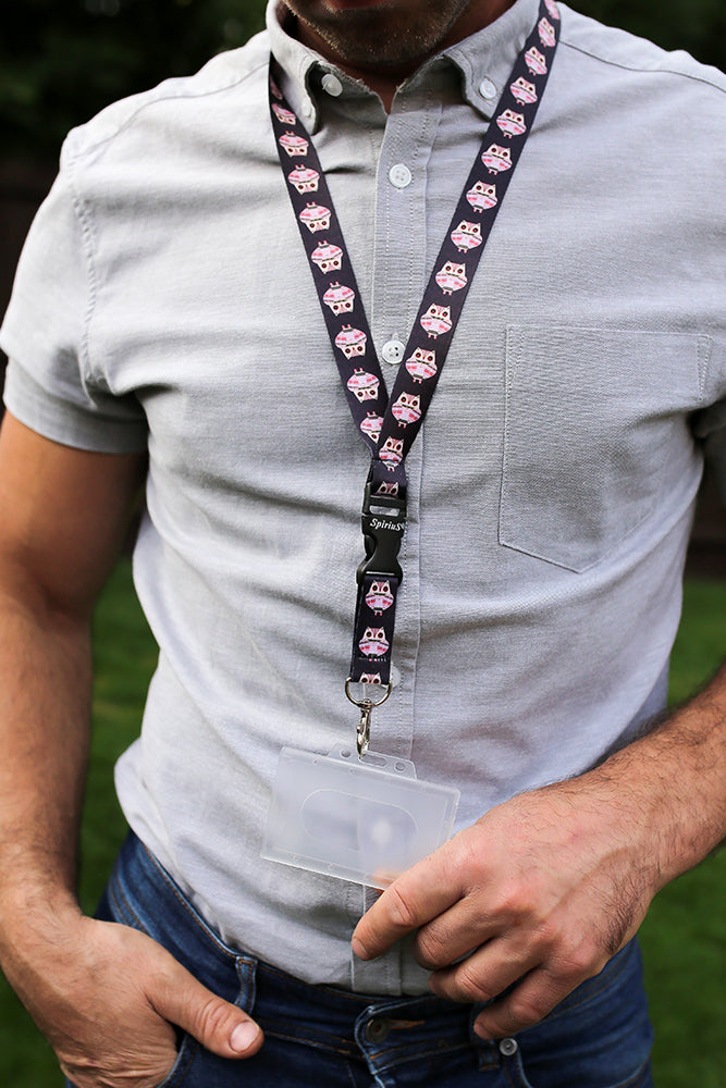 1 x SpiriuS Owl breakaway Lanyard neck strap + Clear plasic badge