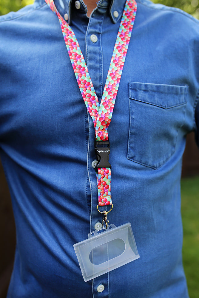 1 x SpiriuS Candies breakaway Lanyard neck strap + Clear plasic badge