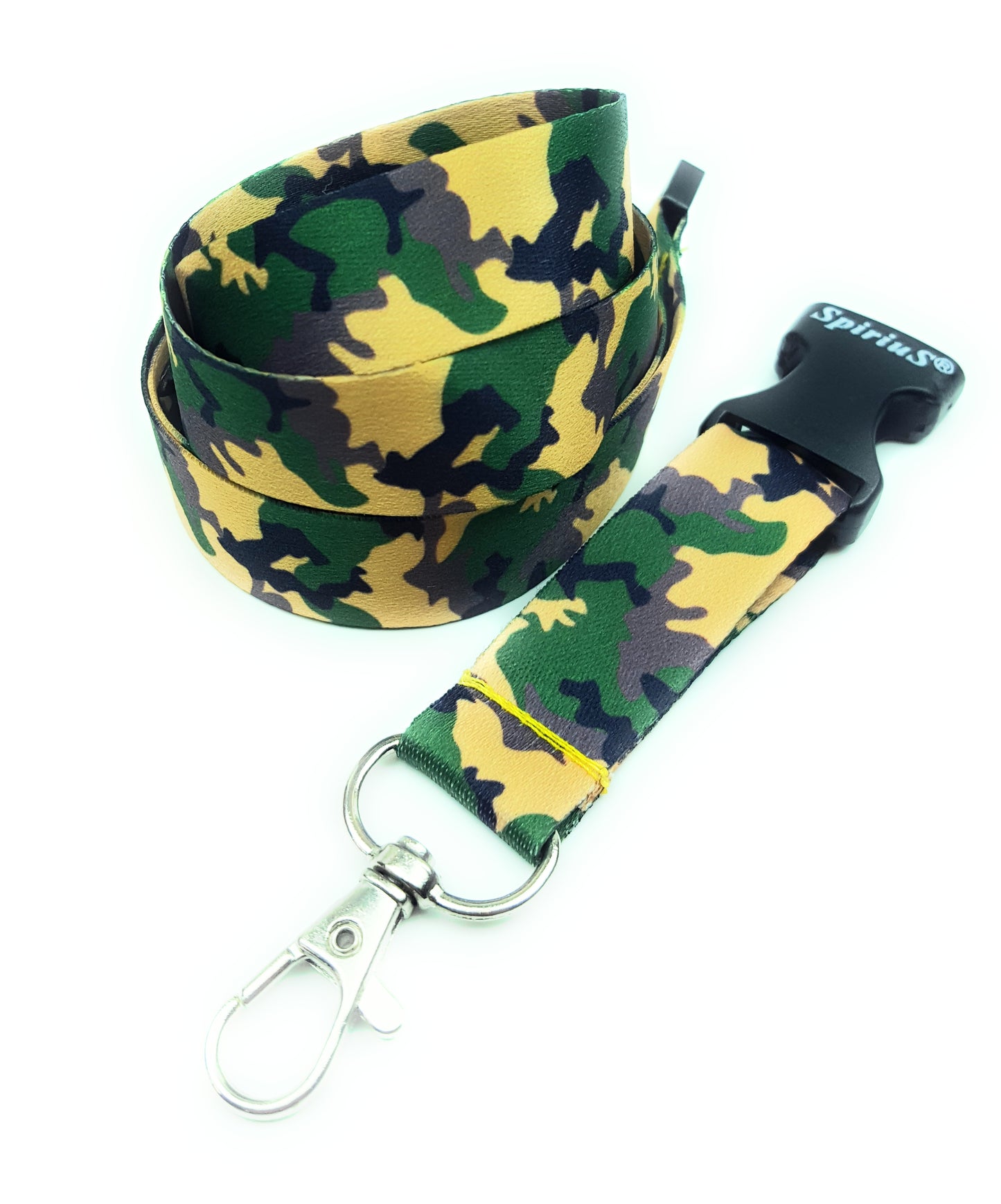 1 x SpiriuS Army Camouflage breakaway Lanyard neck strap + Clear plasic badge