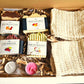 Handmade Natural Artisan 4 small Fruit Soaps gift set with Soap saver Bag eco friendly gift for Christmas Birthday