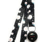 1x SpiriuS Lanyard with Daisies in Black Retractable Reel ID Badge Holder with metal clip Keyring