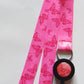 1x SpiriuS Lanyard with pink Butterflies Retractable Reel ID Badge Holder with metal clip Keyring