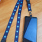 SpiriuS Phone Neck Lanyard Strap with sticky Universal Patch For any mobile phone, card holder Blue stars