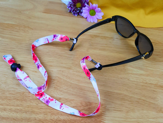 SpiriuS Glasses holder strap Lanyard Poppies in White