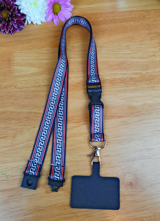 SpiriuS Phone Neck Lanyard Strap with sticky Universal Patch For any mobile phone, card holder Ancient