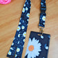 1 x SpiriuS Daisies in black breakaway Lanyard neck strap + unique id badge holder