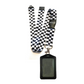 1 x SpiriuS Checker Plaid breakaway Lanyard neck strap + faux leather badges holder