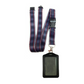 1 x SpiriuS Black Red Lines breakaway Lanyard neck strap + faux leather badges holder