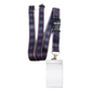 1 x SpiriuS Black Red Lines Lanyard neck strap + clear waterproof badge badge holder