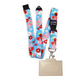1 x SpiriuS Flowers in Blue breakaway Lanyard neck strap + Clear plasic badge