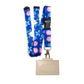 1 x SpiriuS Dark Blue Floral breakaway Lanyard neck strap + Clear plasic badge