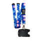 1 x SpiriuS Dark Blue Flowers breakaway Lanyard neck strap + Double side badge holder