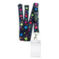 1 x SpiriuS Rainbow Stars breakaway Lanyard neck strap + clear waterproof badge badge holder
