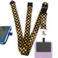 SpiriuS Phone Neck Lanyard Strap with sticky Universal Patch For any mobile phone, card holder Sunflowers