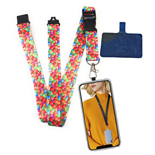 SpiriuS Phone Neck Lanyard Strap with sticky Universal Patch For any mobile phone, card holder candies