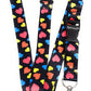 1 x SpiriuS MULTICOLOUR HEARTS breakaway Lanyard neck strap for id badge holder