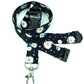 1 x SpiriuS Daisies in Black breakaway Lanyard neck strap + Double side badge holder