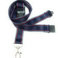 1 x SpiriuS Black Red Lines breakaway Lanyard neck strap + faux leather badges holder