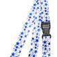 1 x SpiriuS Blue White Stars breakaway Lanyard neck strap + Clear plasic badge