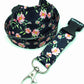 1 x SpiriuS Flowers in black breakaway Lanyard neck strap for id badge holder