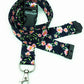 1 x SpiriuS Flowers in black breakaway Lanyard neck strap for id badge holder