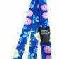 SpiriuS PINK blue FLOWERS breakaway Lanyard neck strap + unique id badge holder