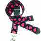1 x SpiriuS PINK HEARTS breakaway Lanyard neck strap for id badge holder