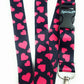 1 x SpiriuS PINK HEARTS breakaway Lanyard neck strap for id badge holder
