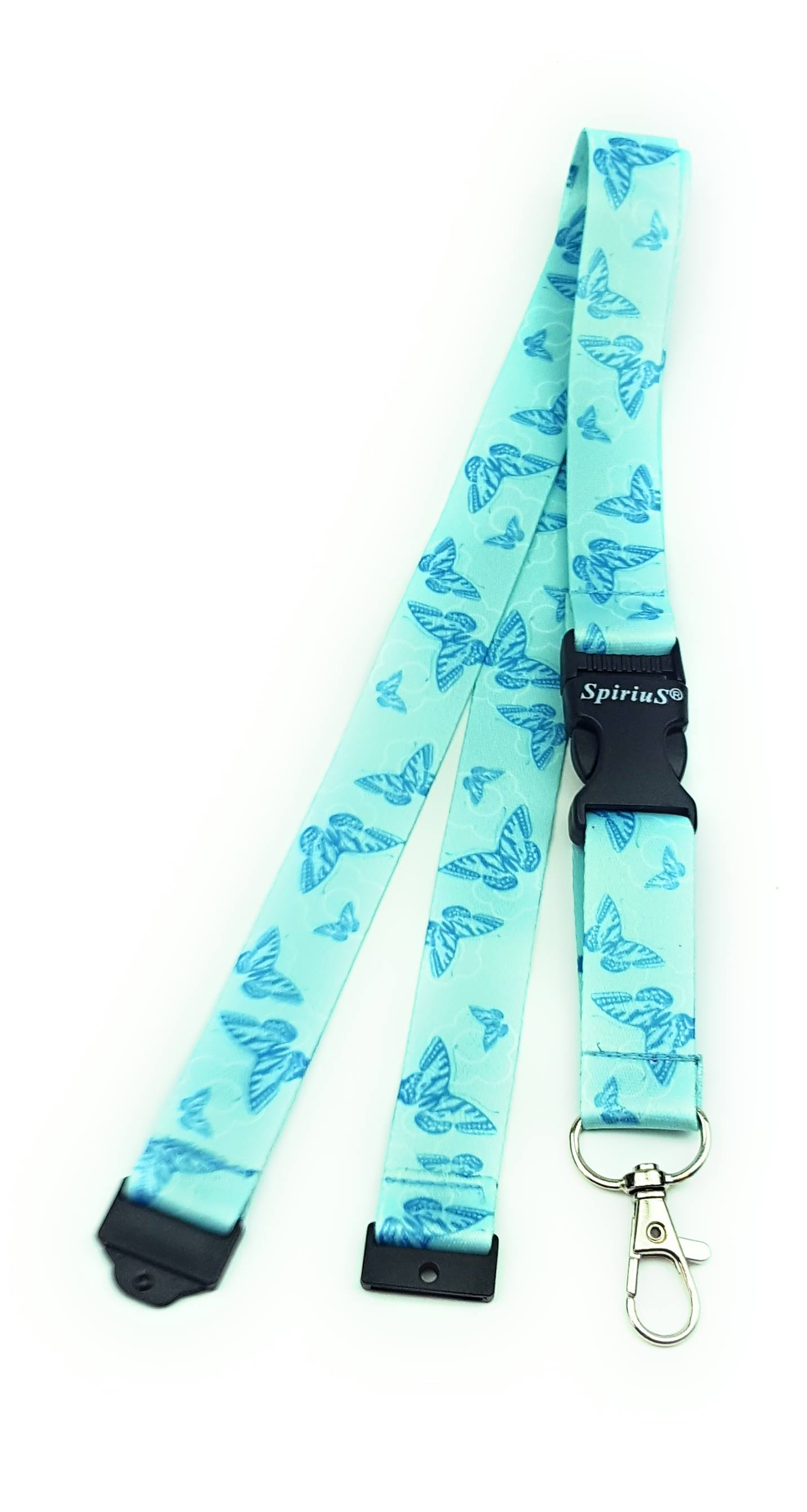 1 x SpiriuS GREEN BUTTERFLY breakaway Lanyard neck strap for id badge holder